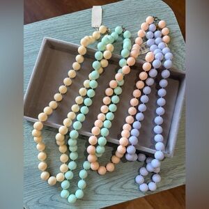 Set Of 4 Vintage 80’s Pastel Color Beaded Necklaces- NWT